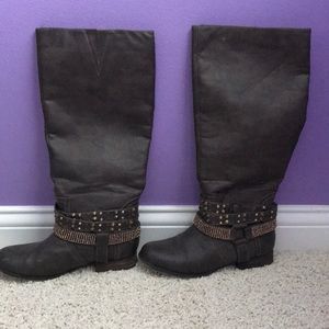 Not Rated Tall riding boots with rhinestones